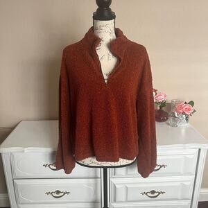 Shein orange furry sweater sizel